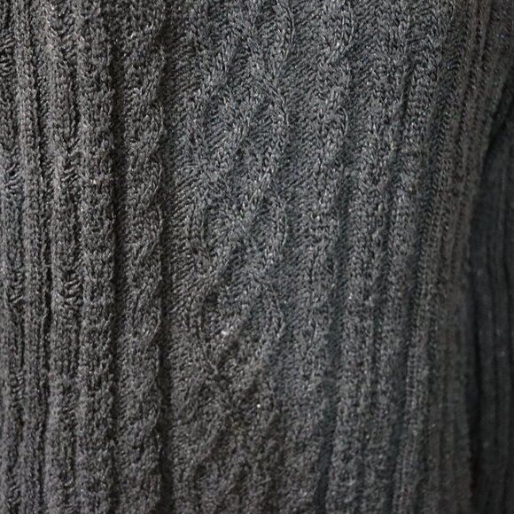 Dana Buchman Black Textured Cable Knit Round Neck Pullover Sweater Medium - Picture 3 of 12